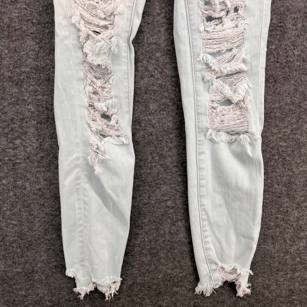 American Eagle Hi-Rise Jegging Crop Light Distressed Jean Ne(x)t Level size 2 - Picture 4 of 14